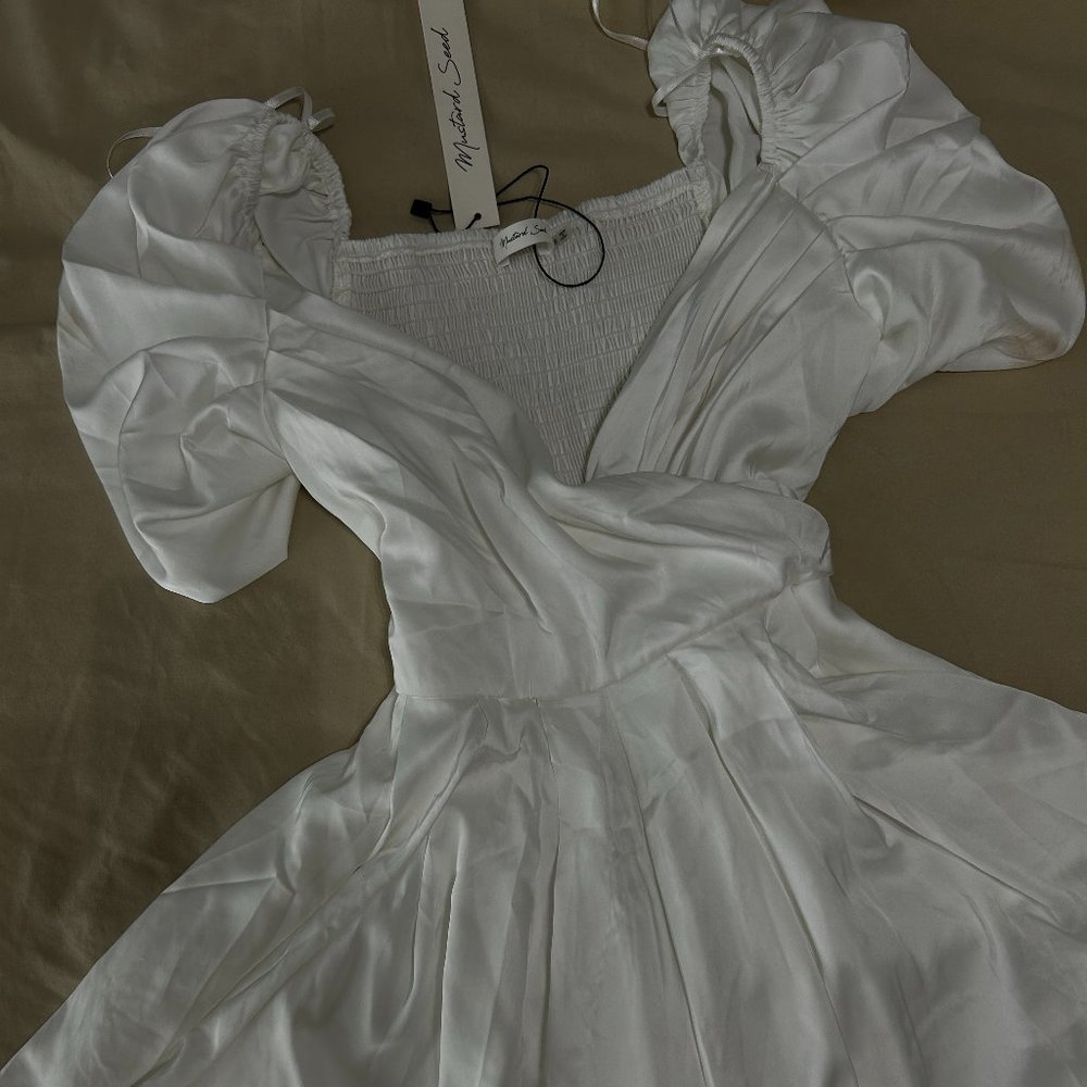 Never Been Worn Mustard Seed Mini Balloon Dress/Romper. Pearly White. Small